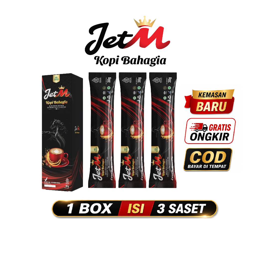 {1 BOX} KOPI JET-M TANPA GULA - STAMINA PRIA DEWASA ROBUSTA