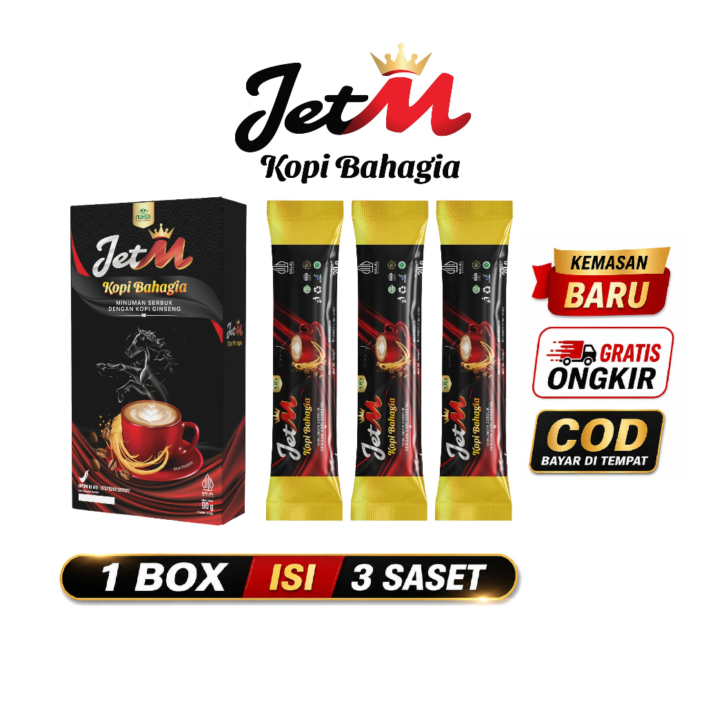 {1 BOX} KOPI JET-M GULA AREN - Kopi Herbal Stamina Pria Dewasa