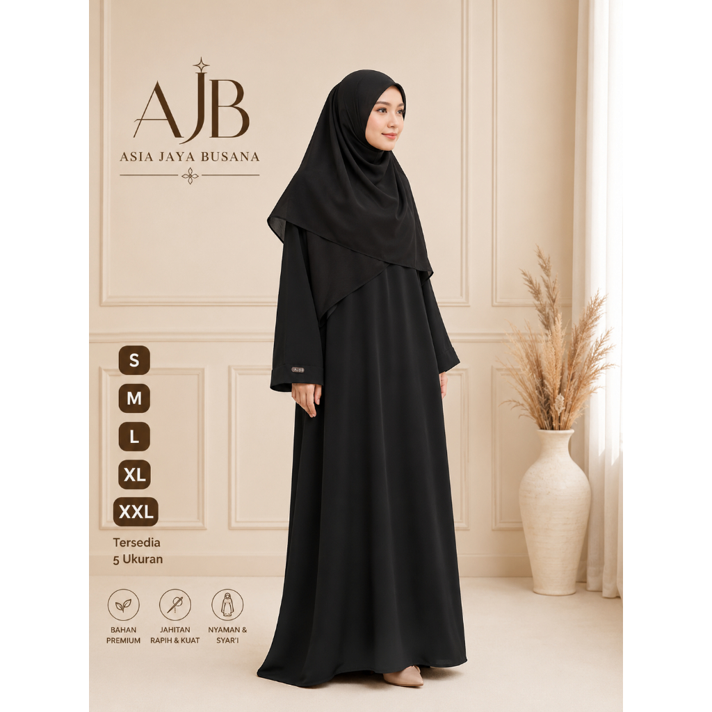 COD Gamis Abaya Arab Turkey Jumbo Premium Polos Hitam Terbaru Murah