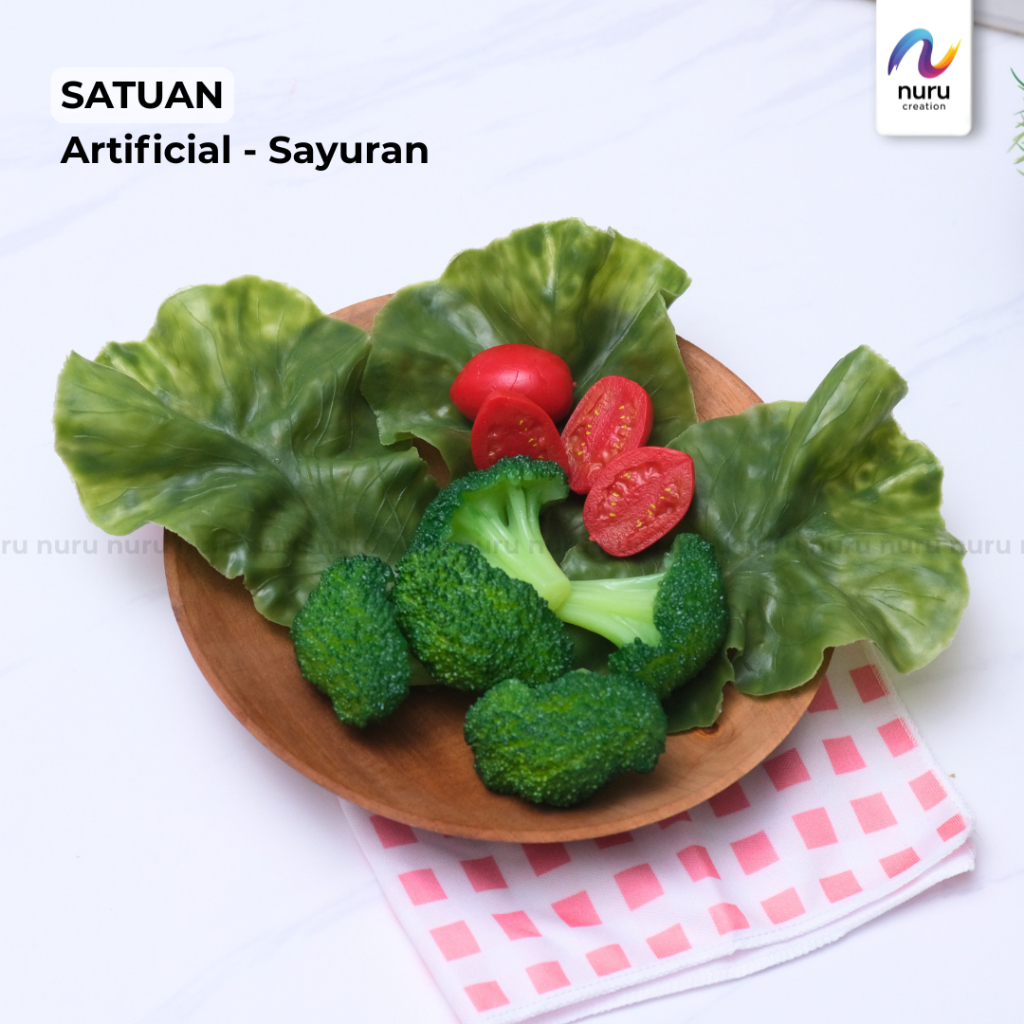 Sayuran Artificial / Fake Food Dekorasi Konten / Replika Selada - Tomat - Brokoli / Replika Sayur / 