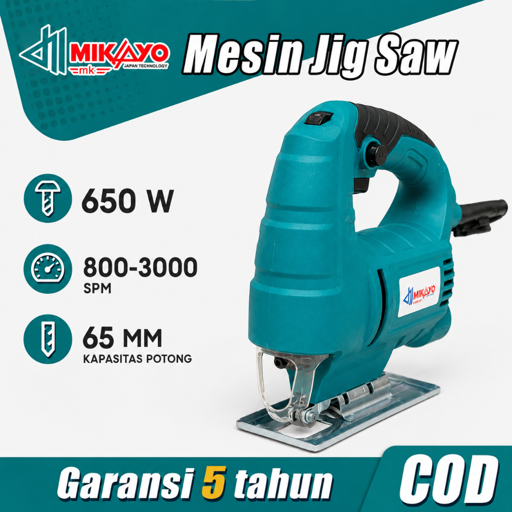 Mikayo Mesin Potong Kayu Jigsaw 650 Watt Gergaji Ukir Gergaji Kayu SUPER TAJAM Gergaji Kayu