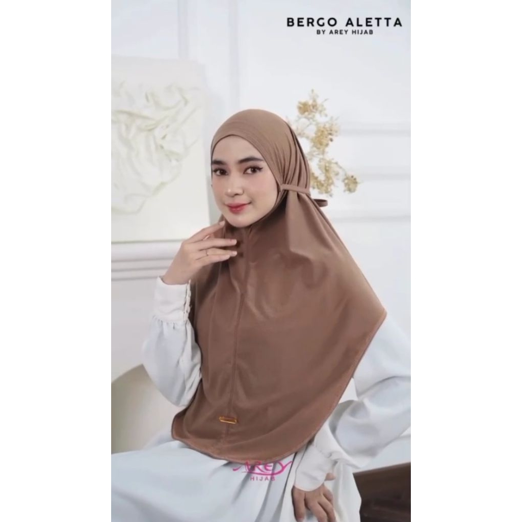 arey bergo aletta / jilbab instan / bergo instan /bergo tali