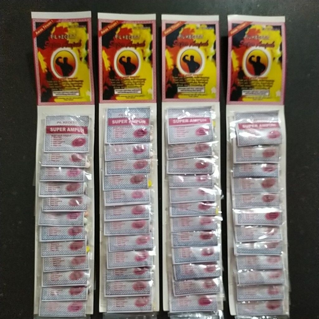 super ampuh (pil kecetit) 1hanger @12sachet