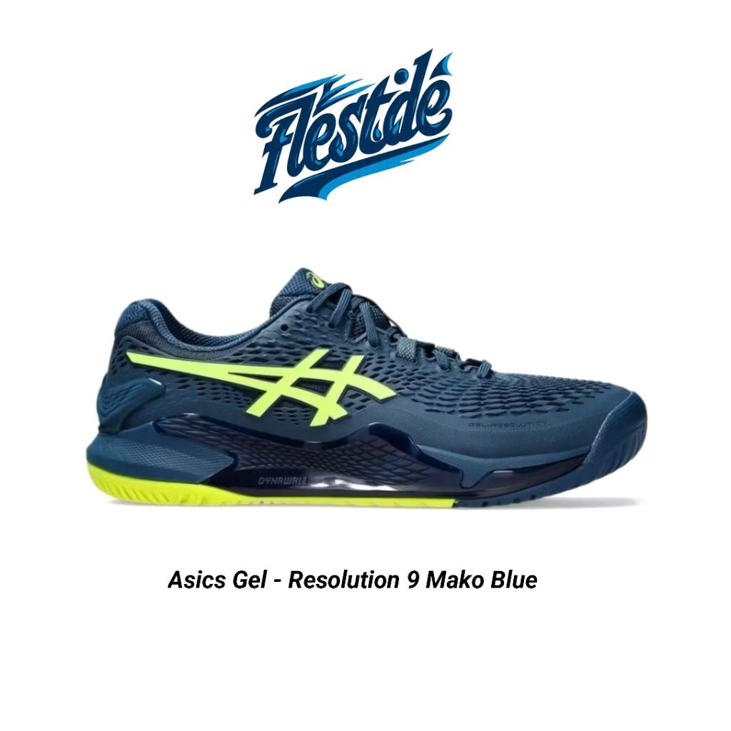 Sepatu Tenis / Padel Asics Resolution 9 Wide Blue Yellow