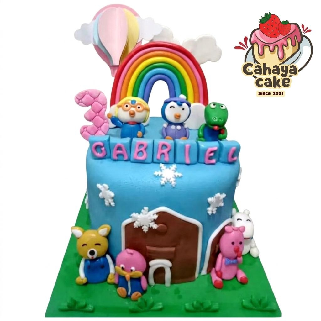 Kue Ulang Tahun Karakter Pororo / Pororo Cake / Kue Ultah Pororo