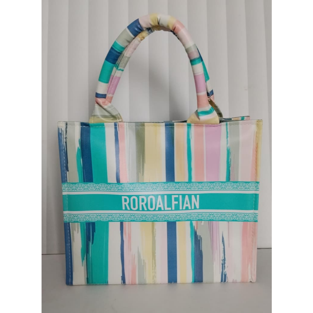 Tas Wanita Jinjing Sierra Oscar Bag Gold Tali Tenteng Printing Diamond Size M Cetak Nama (ROROALFIAN