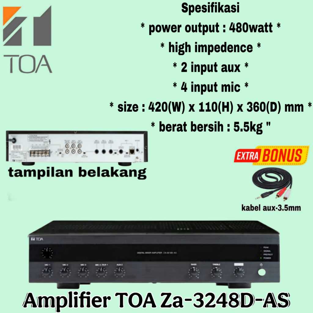 Amplifier TOA ZA-3248D-AS // Digital Mixer Amplifier TOA ZA-3248D-AS (480 Watt)