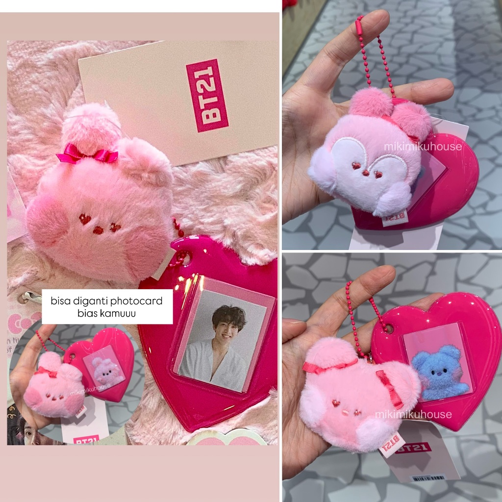 READY BT21 PINK KEYRING GANTUNGAN PHOTOCARD BTS  BT21 COOKY SHOOKY CHIMMY KOYA MANG TATA RJ BT21 SAN
