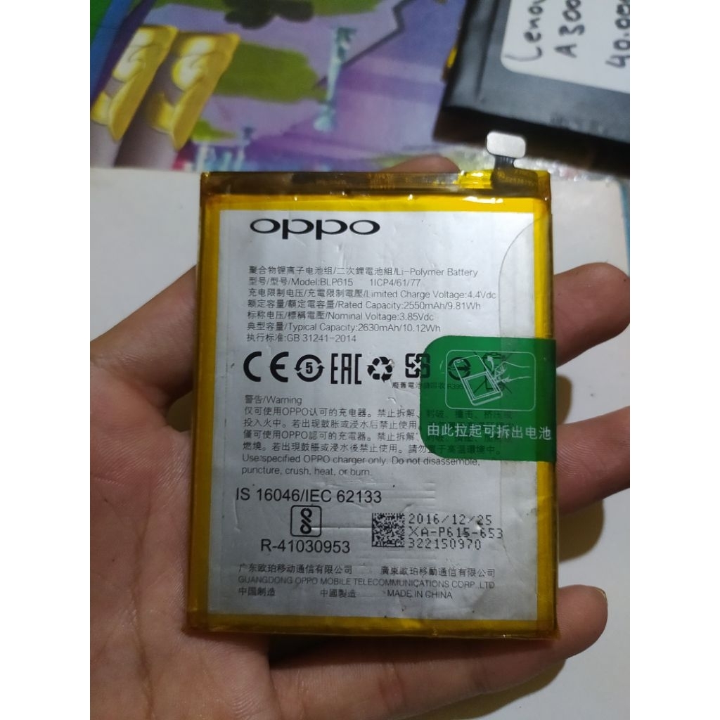 Baterai Oppo A37 Original Cabutan