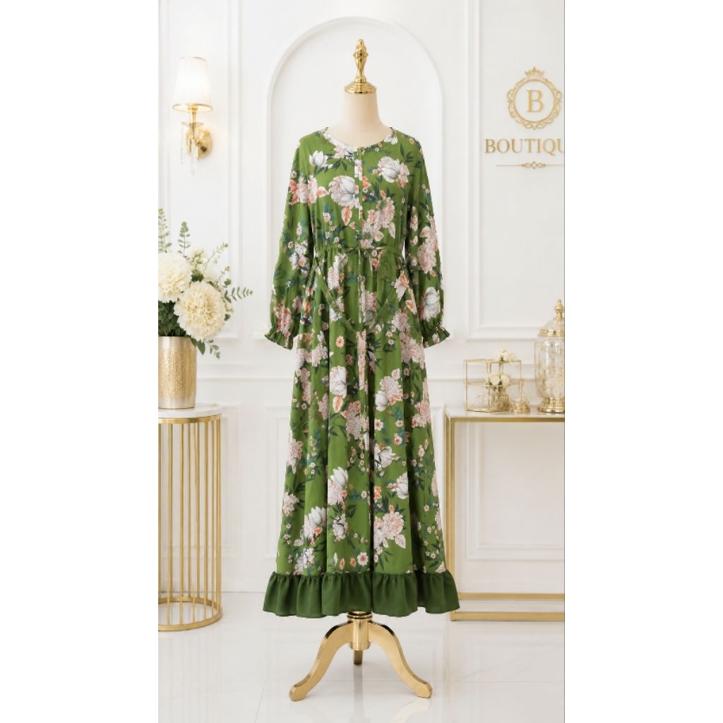 Preloved Gamis Flower Ruffle Mayung