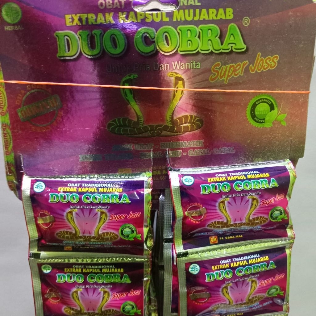 Duo Cobra 1 Hanger Isi 20 Sachet @2 Kapsul Jamu Tradisional Asam Urat Reumatik Gatal-Gatal
