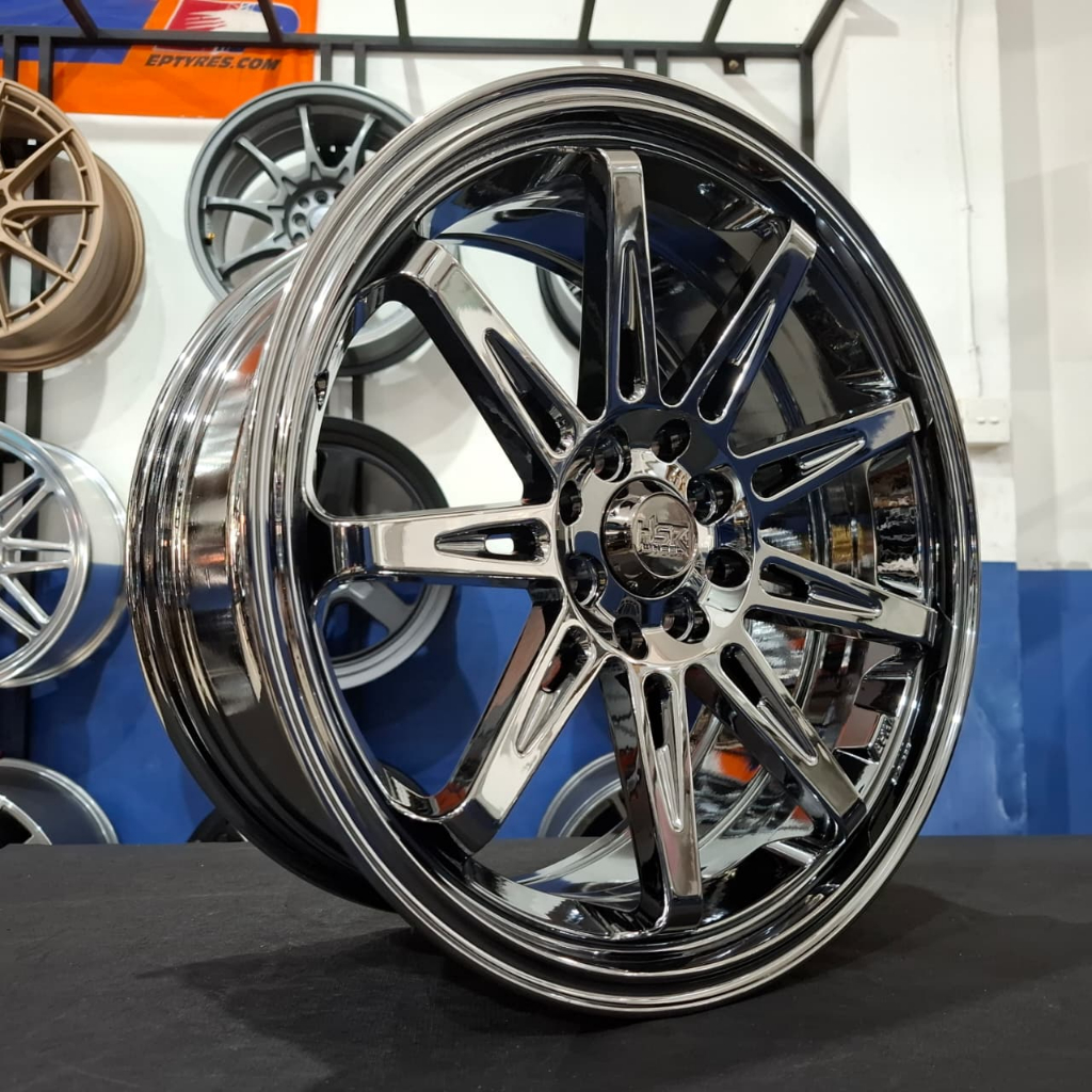 VELG BLACK CHROME RING 17 BUAT MOBIL RAIZE YARIS JAZZ VELG HSR WHEEL TIKALA