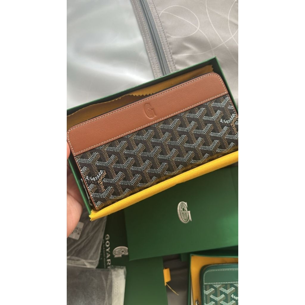 Goyard genuine leather long wallet