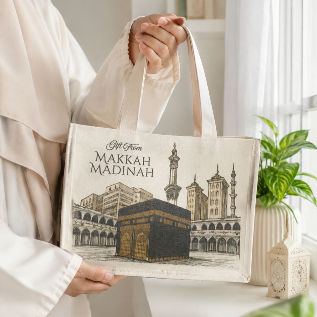 Tas Souvenir Oleh-oleh Haji Umroh plus Hang tag (ucapan)