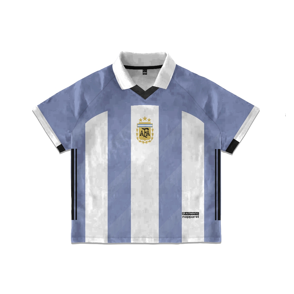 NAPPAREL Jersey bola Argentina vintage fantasy piala dunia unisex