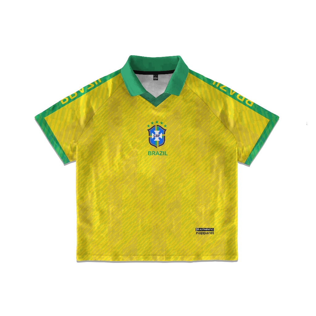 NAPPAREL Jersey bola brazil vintage fantasy piala dunia unisex