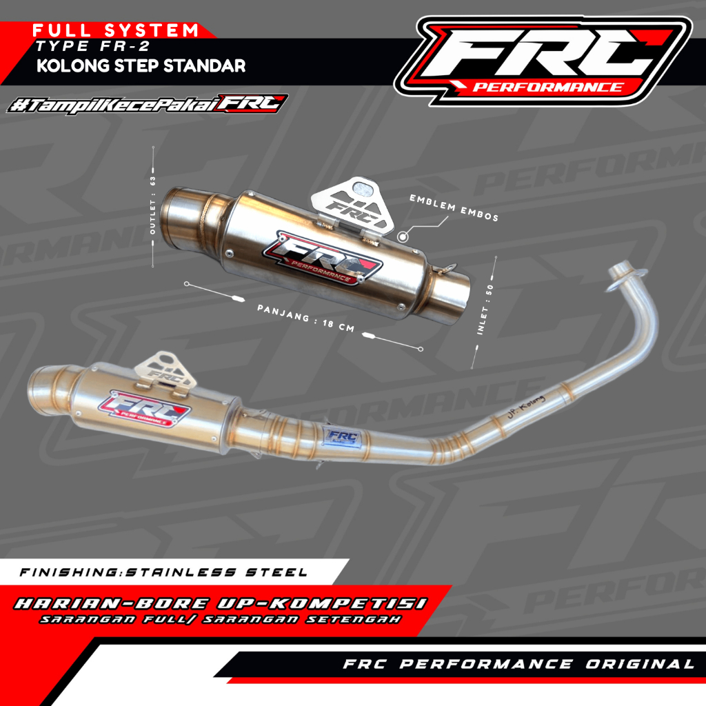 Knalpot FRC Performance Fullsystem – Model Kolong Step Standar Type: FR 2 – by FRC PERFORMANCE.