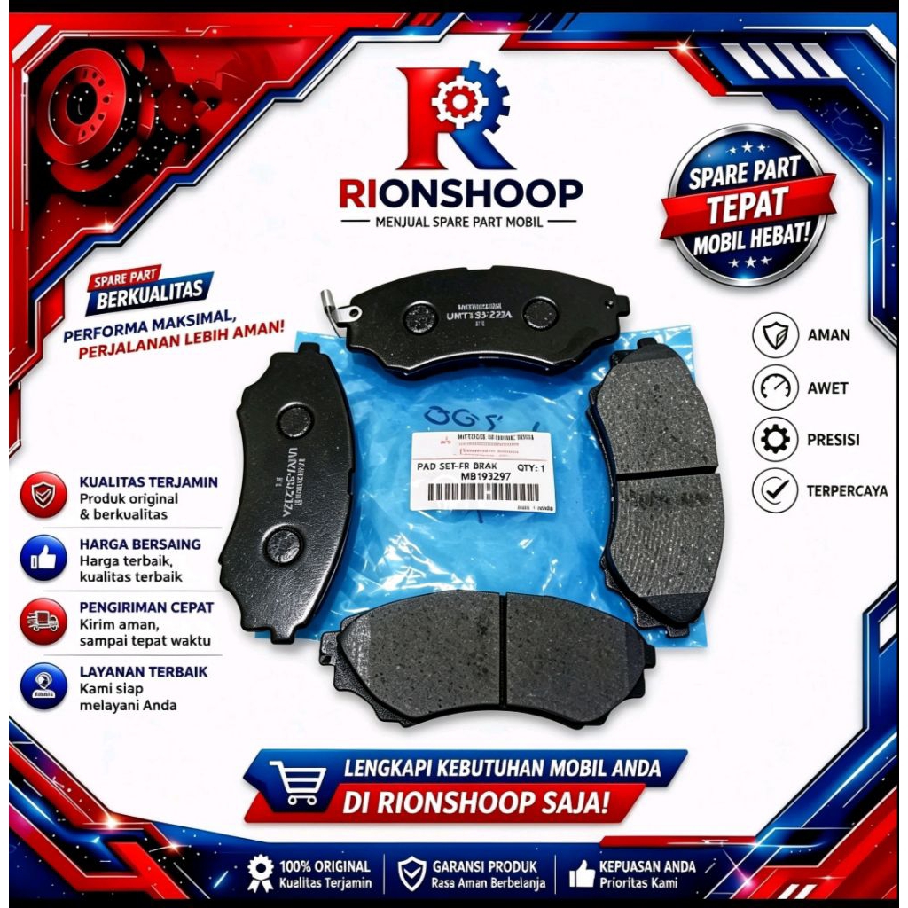 kampas rem depan mobil MITSUBISHI L300 ORIGINAL (ASLI)
