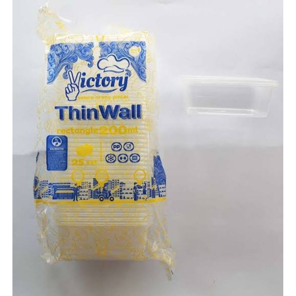 Thinwall kotak panjang/kotak makan/kotak nasi/kotak plastik 200ml