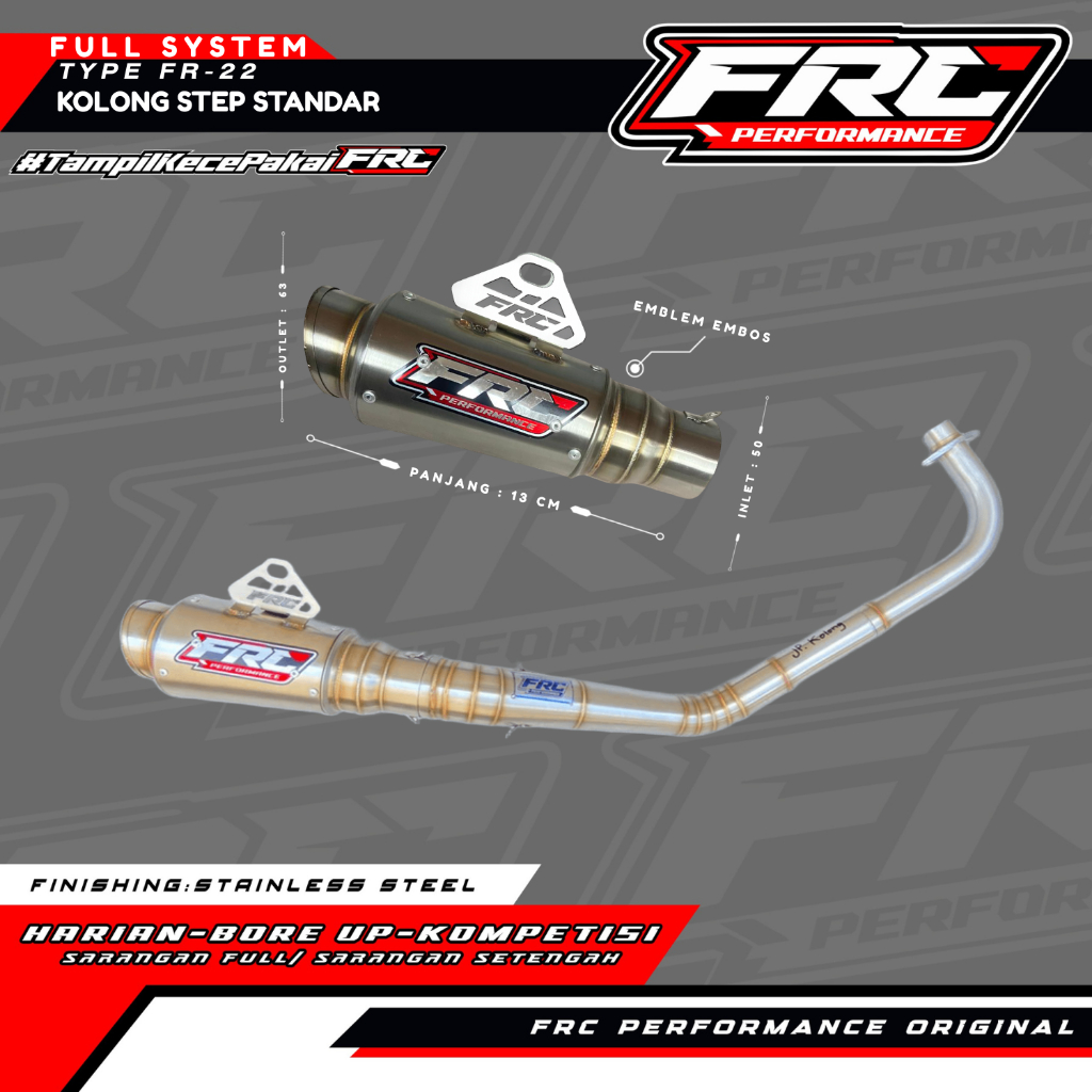 Knalpot FRC Performance Fullsystem – Model Kolong Step Standar Type: FR 22 – by FRC PERFORMANCE.