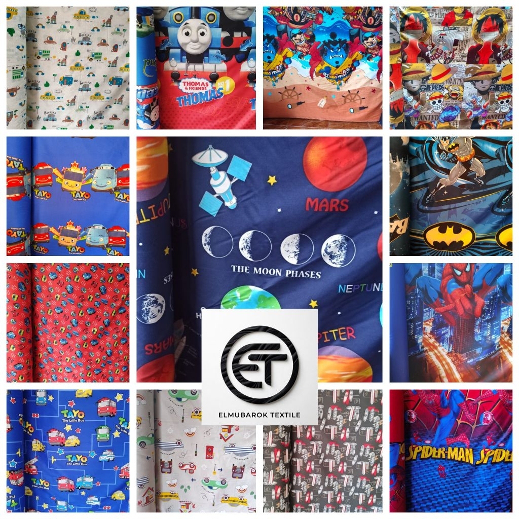 KAIN SPREI METERAN ECER MOTIF KARAKTER COWOK