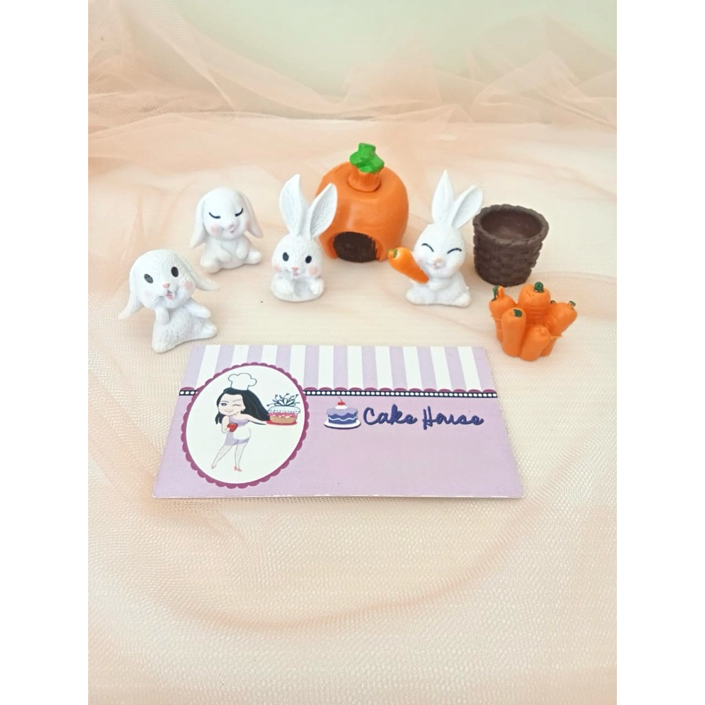 Hiasan kue kelinci cake topper bunny
