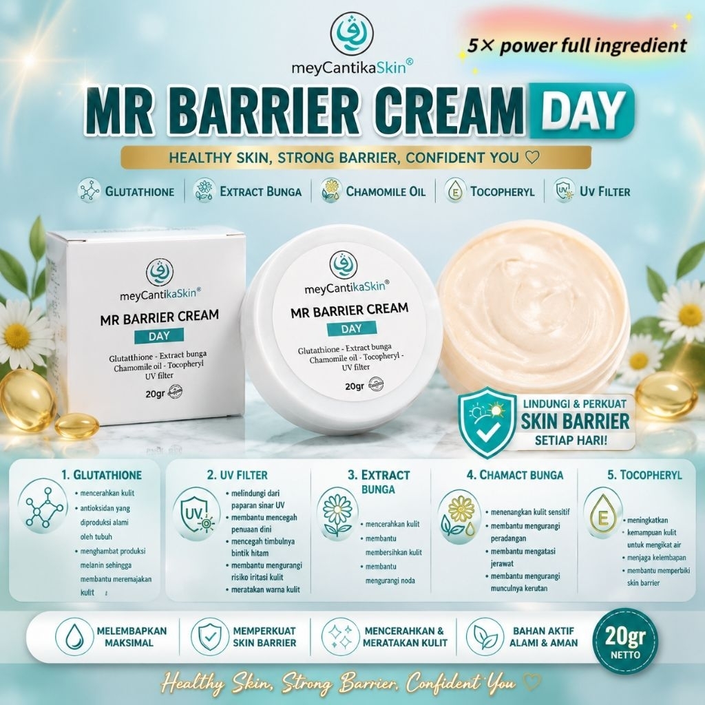 Day cream Mr barrier perfect whitening glow with uv filter  #Creamsiangpemutih #KulitPutihBersinar #