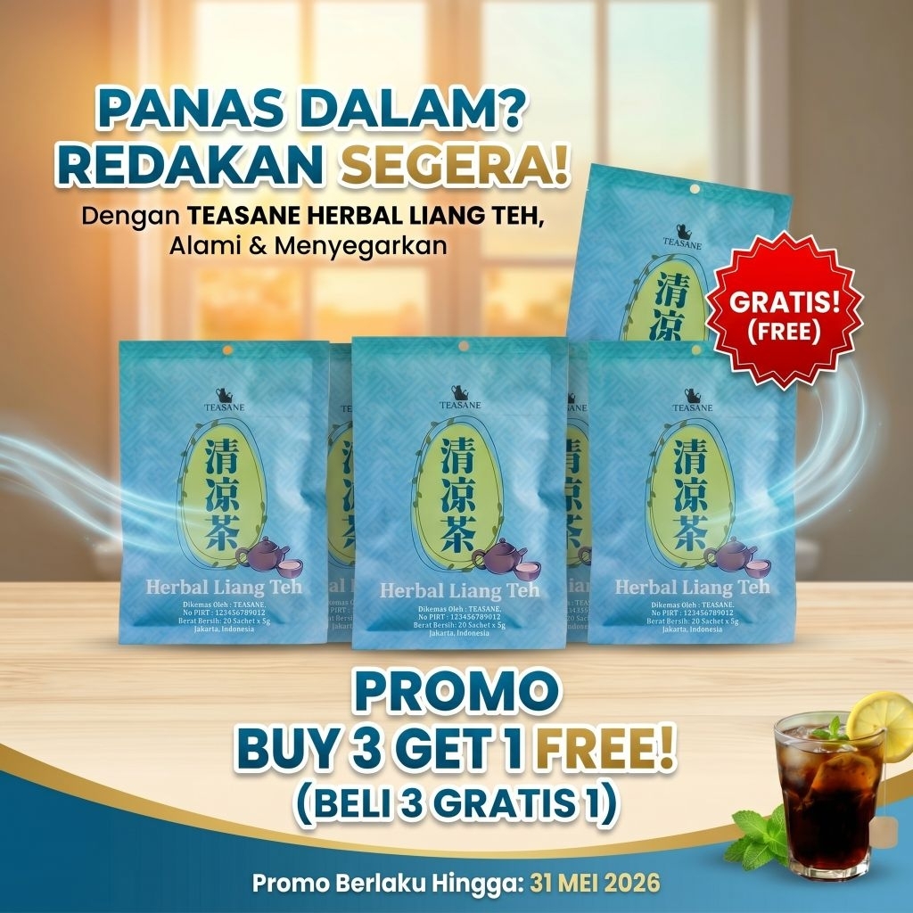 Teasane Liang Teh Cooling tea kemasan family pack