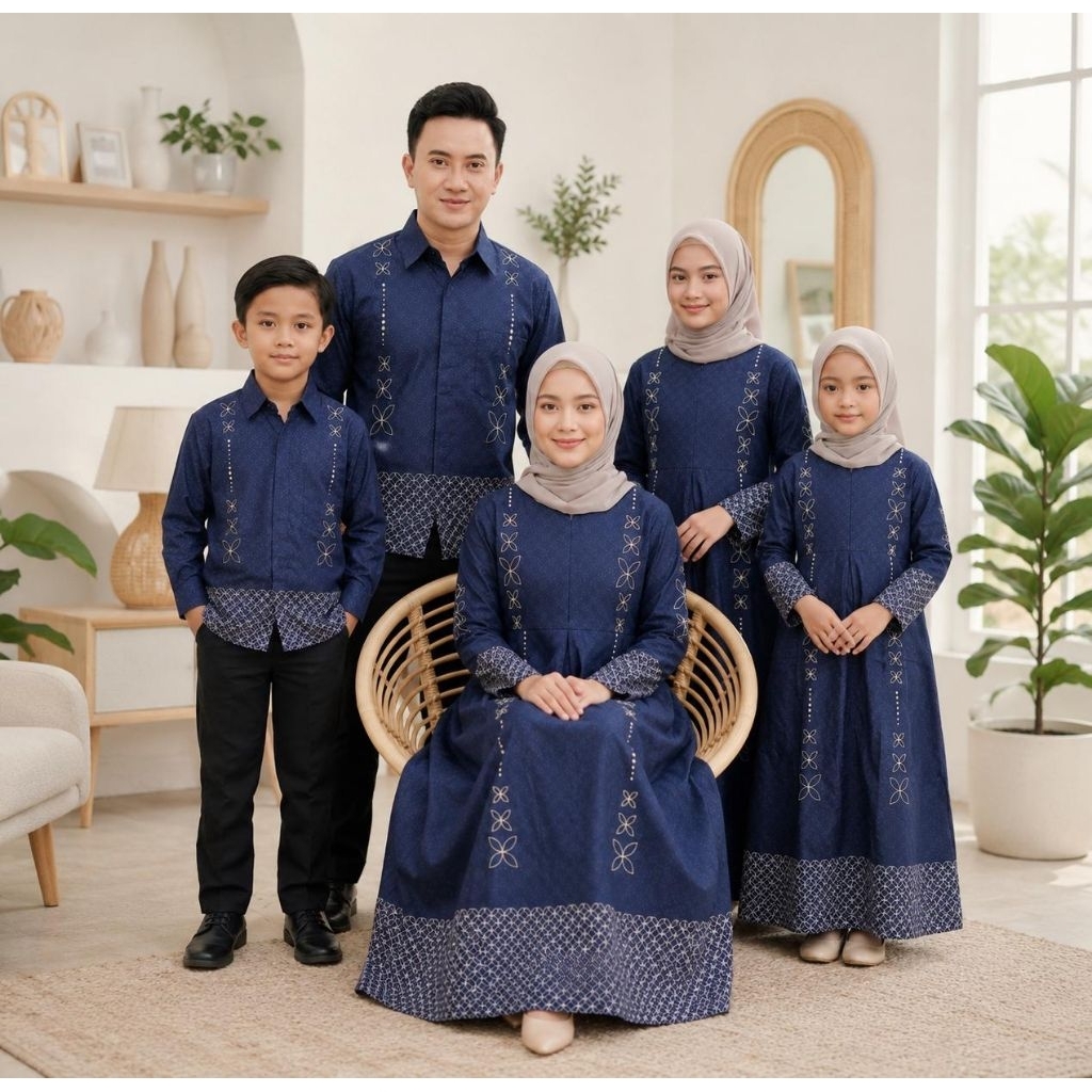 Baju Batik Couple Keluarga Kondangan | Batik Couple Keluarga Premium | Batik Sarimbit Ibu Ayah & Ana