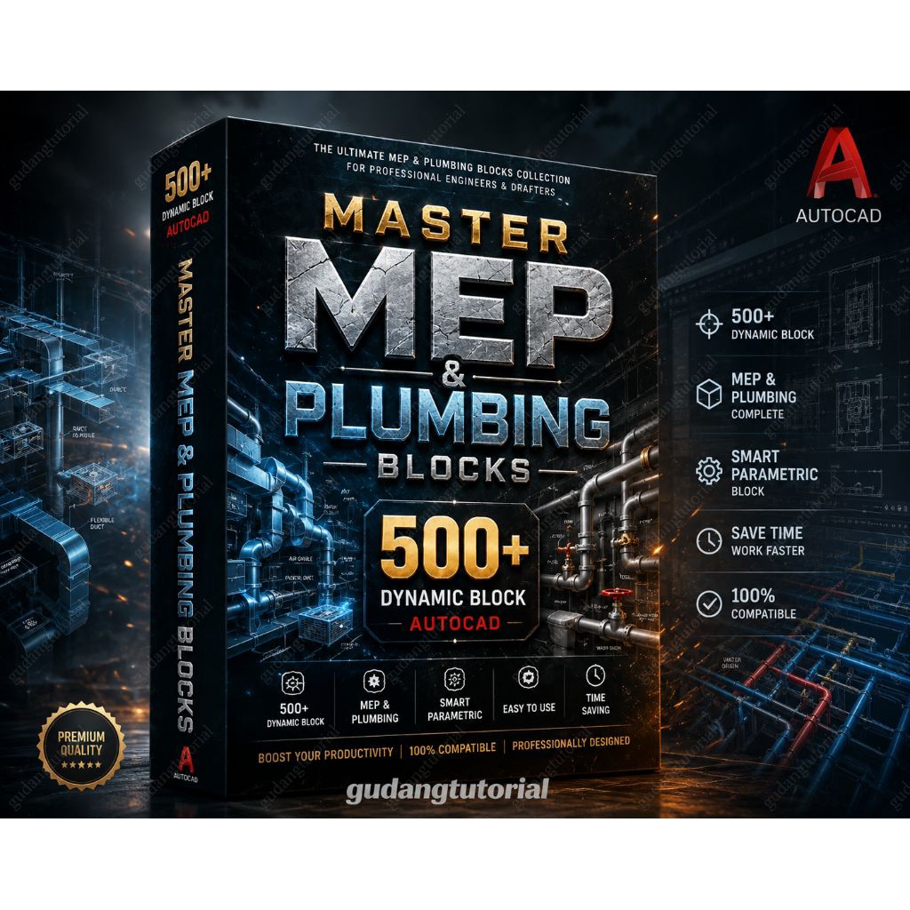 500+ Block MEP Plumbing Dynamic AutoCAD – File Lengkap Siap Pakai & Siap Edit