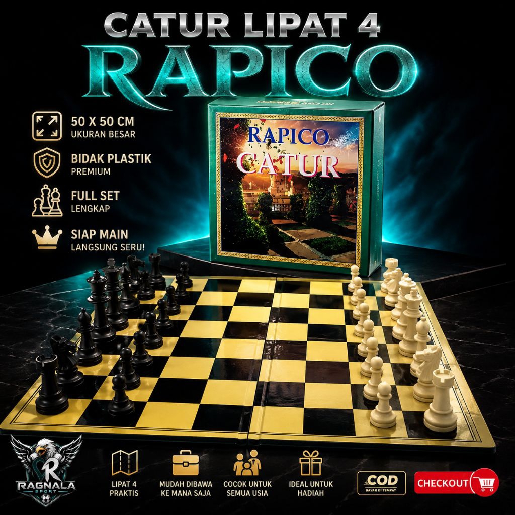 PAPAN CATUR LIPAT RAPICO - CATUR LIPAT EMPAT - CATUR STANDART INTERNASIONAL