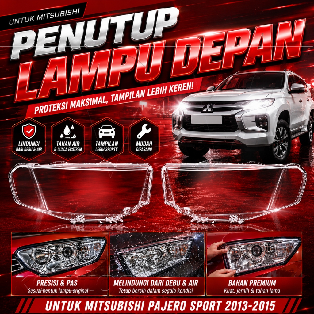 COD Mika Head Lamp Mitsubishi Pajero Sport 2013-2015 Mika Lampu Pajero Sport Head Lamp Mitsubishi Pa