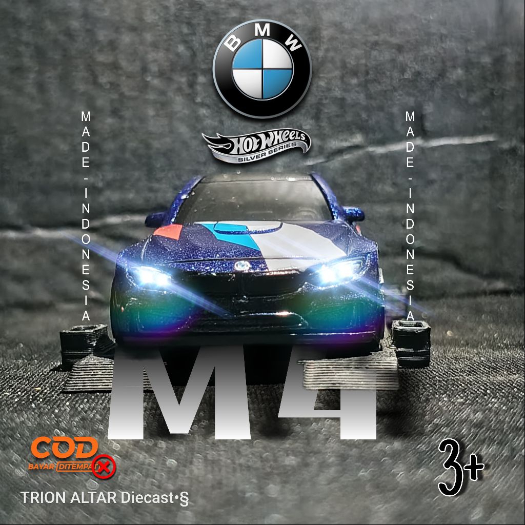 (TADS) HOT WHEELS SILVER SERIES LOOSE MULUSYS : BMW M4 (BLUE) K-98%