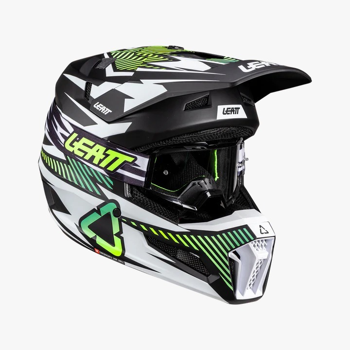 Helm Leatt 3.5 Moto Strom Teal with Goggle Vizion 3.5 Helmet Moto Cross Leatt Strom Teal Original