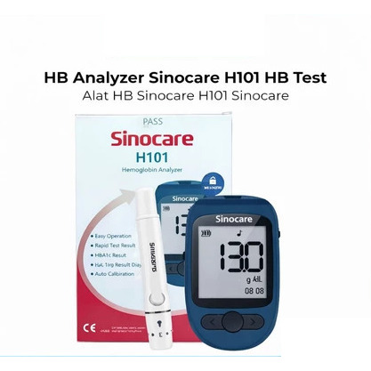 [HANYA ALAT] Sinocare H101 Hemoglobin Analyzer / Cek Tes Anemia H101 HB Monitoring System Set