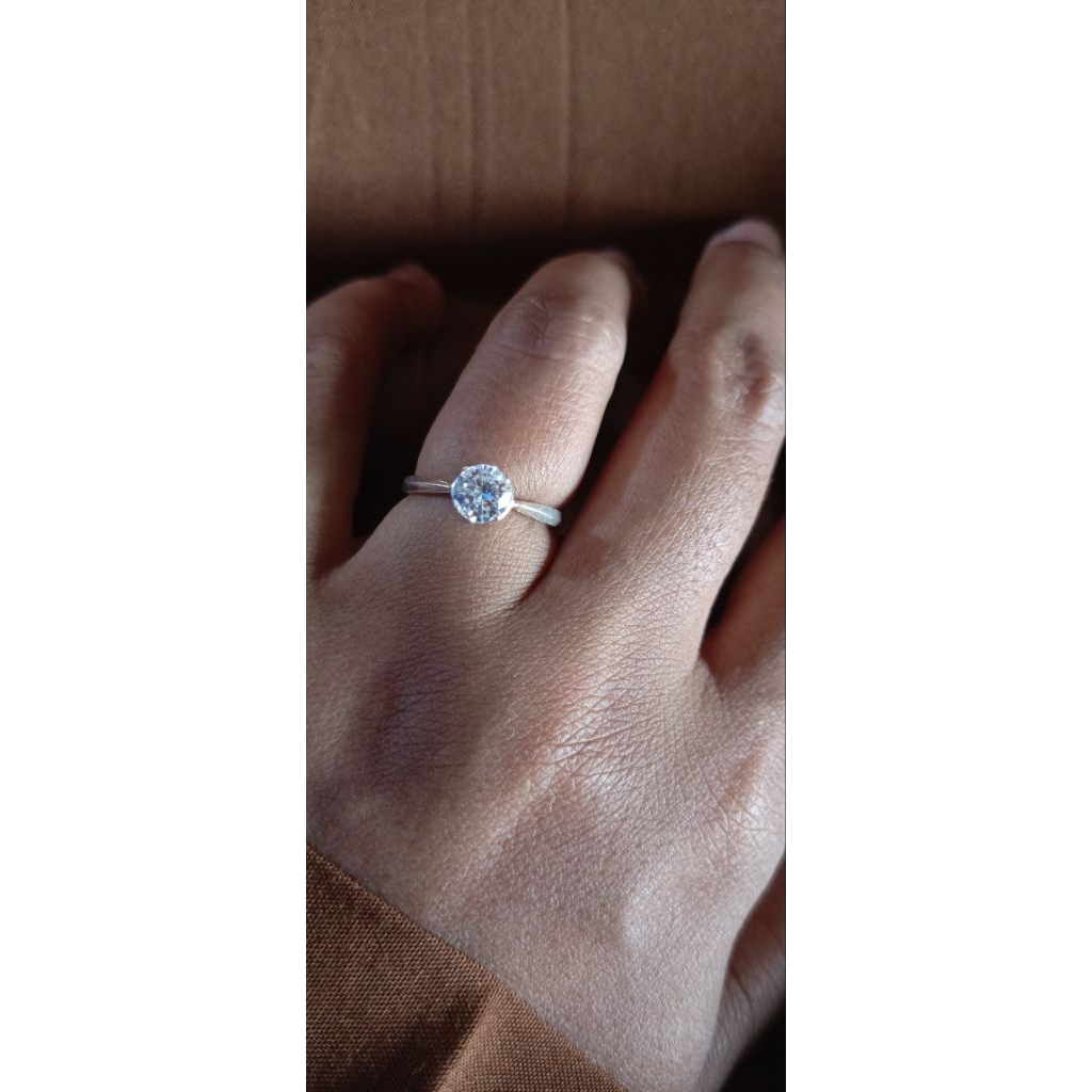 Cincin perak/silver asli S925 Moissanite