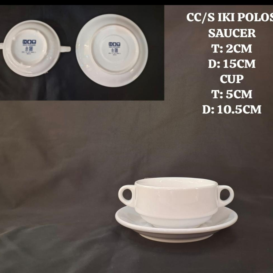 Consome Soup Cup with saucer / Zuppa Soup Cup Indokeramik 10cm 275ml CC/ Indokeramik