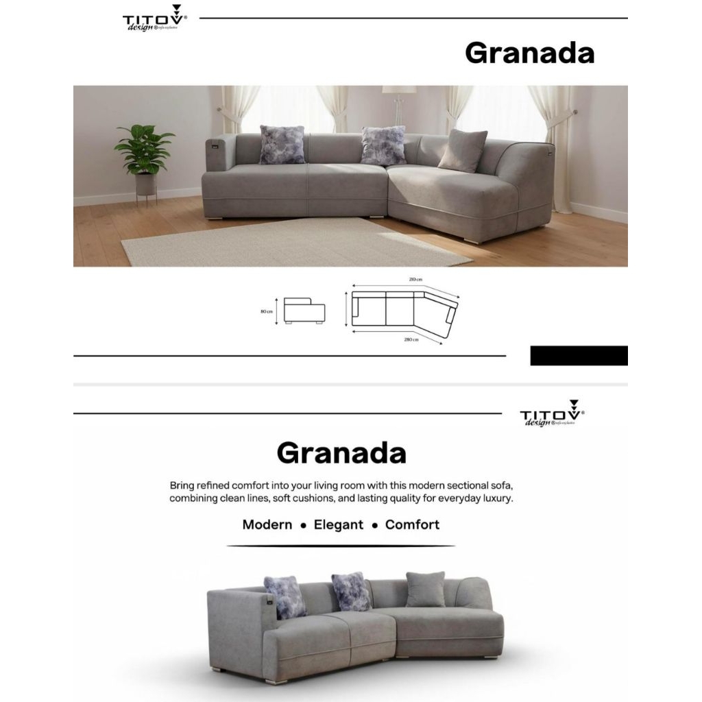 Sofa Titov Granada - Sofa L Minimalis - Sofa Titov L