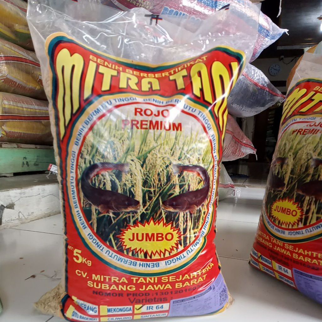 Benih padi IR 64 IR64 bersertifikat label ungu kemasan 5kg