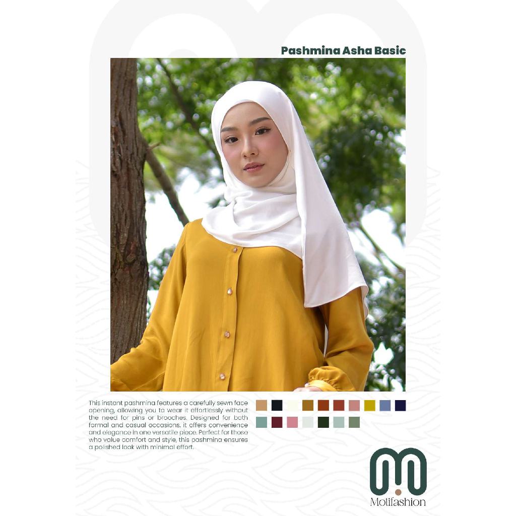 Pashmina Asha basic| Pashmina | Jilbab | Hijab | Kerudung Rabbani | Rabbani [Ori Motifashion]