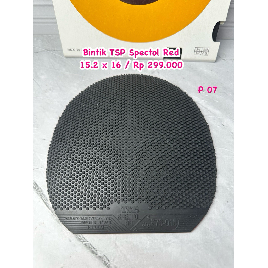 SECOND KARET PINGPONG TENIS MEJA BAD PINGPONG TSP SPECTOL RED WARNA HITAM