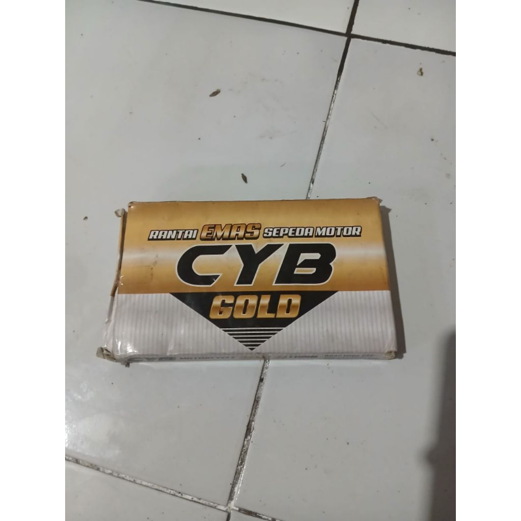 rantai motor ukuran 428H/128 warna gold emas