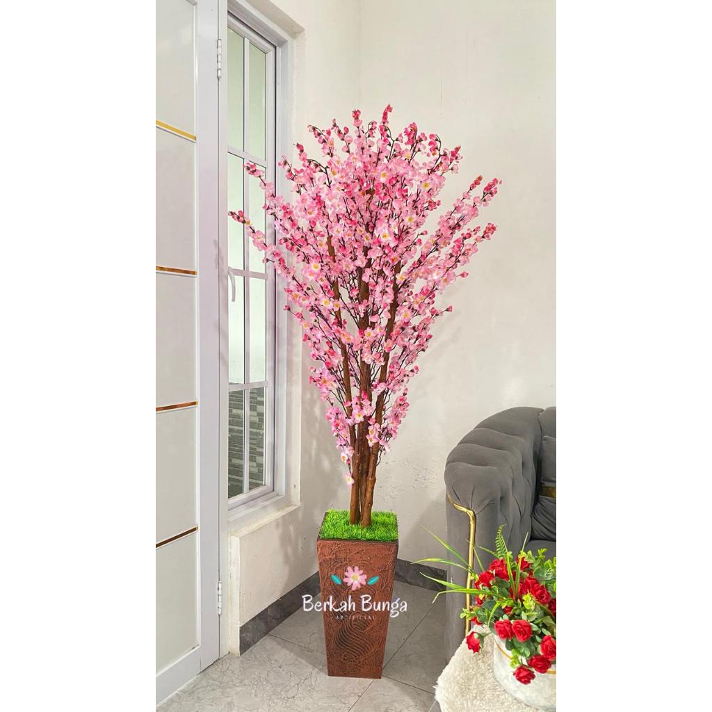 Pohon sakura artificial- pohon skaura plastik -dekorasi sudut  pohon sakura- hiasan pohon sakura pla