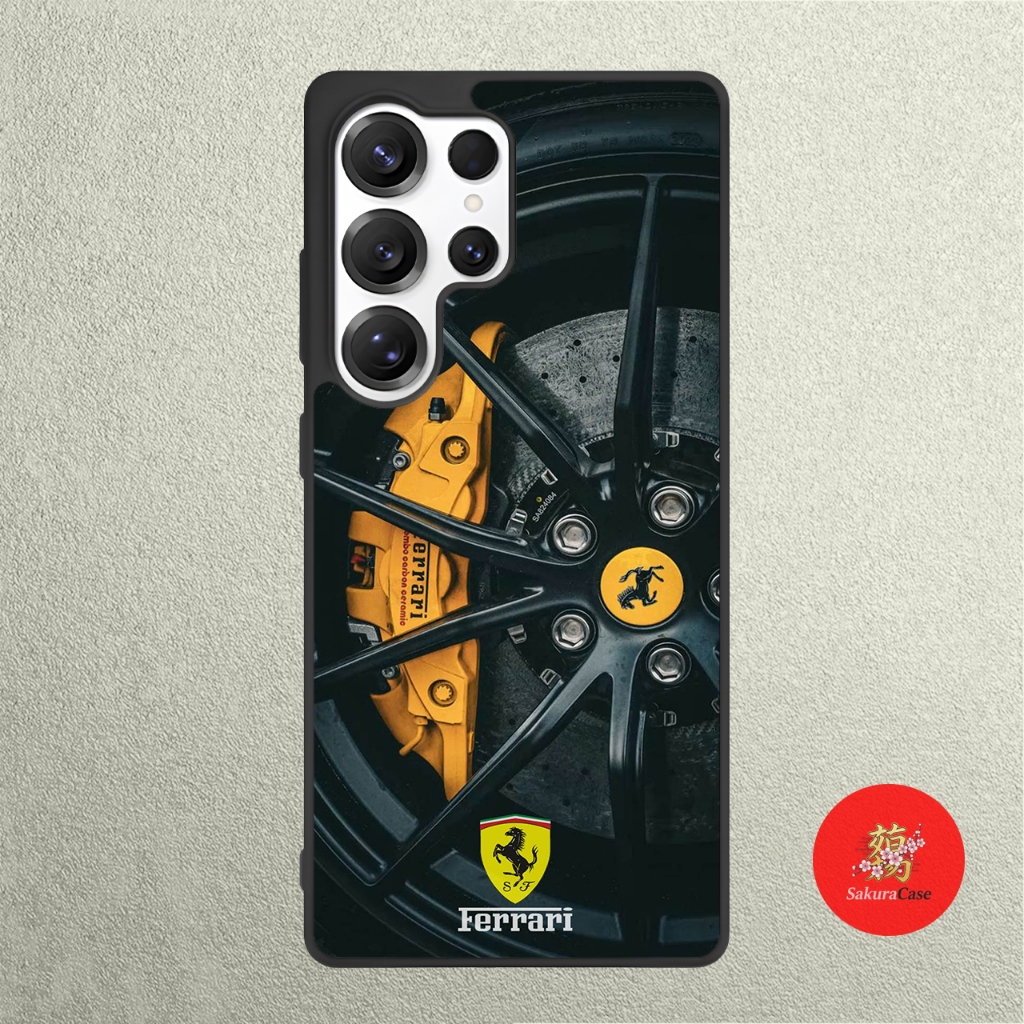 Case Samsung S26 S25 S24 S23 S22 S21 S20 S10 S9 Ultra Plus Fe Edge Rubber Softcase Ferrari Tire