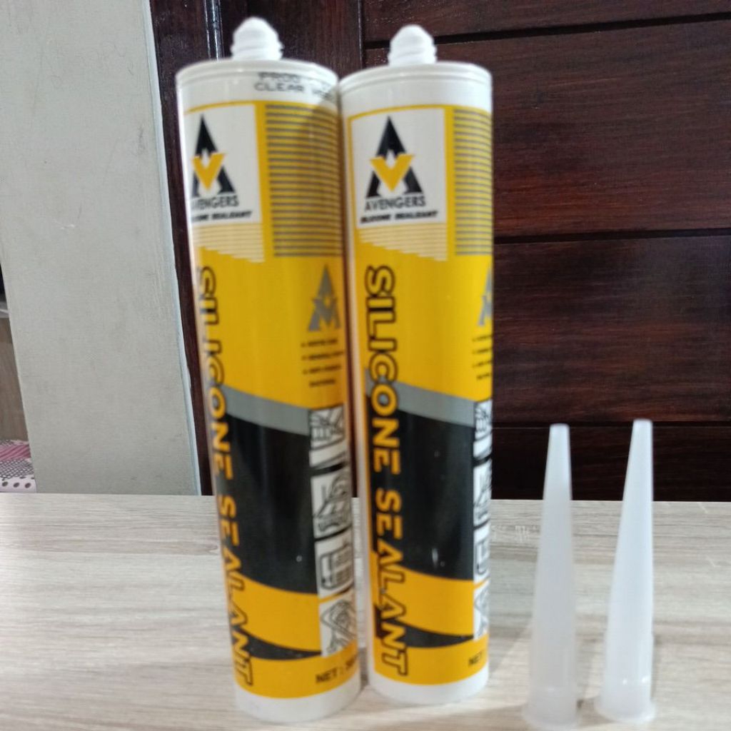silicone sealeant/lem silicone/lem kaca/ warna clear atau bening