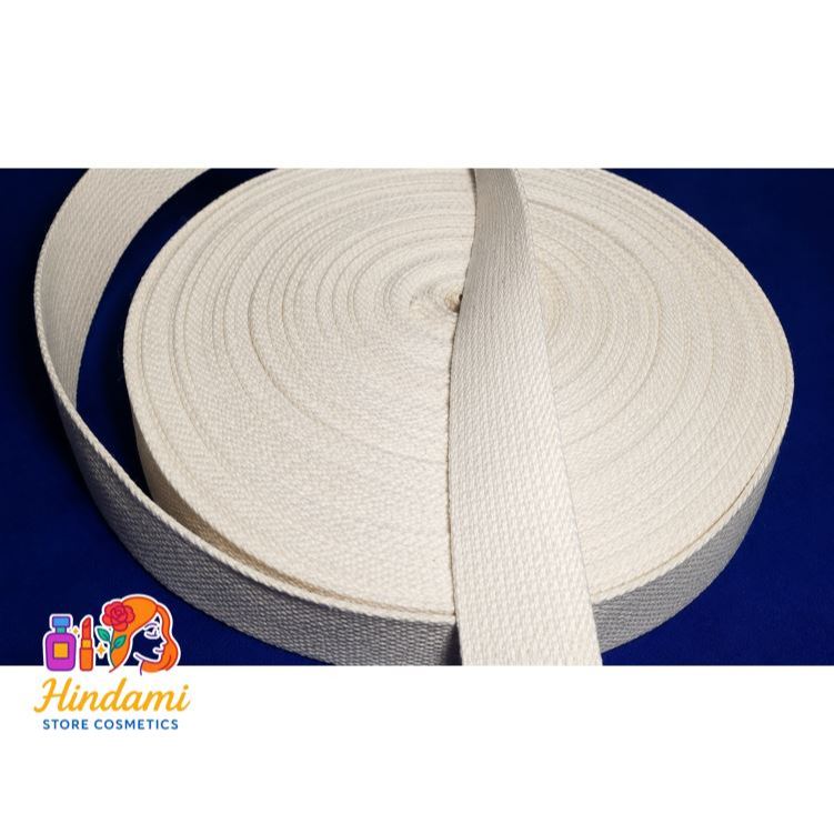 Tali Webbing Tali Tas Katun putih tulang Motif 204 lebar 38mm HARGA PER METER