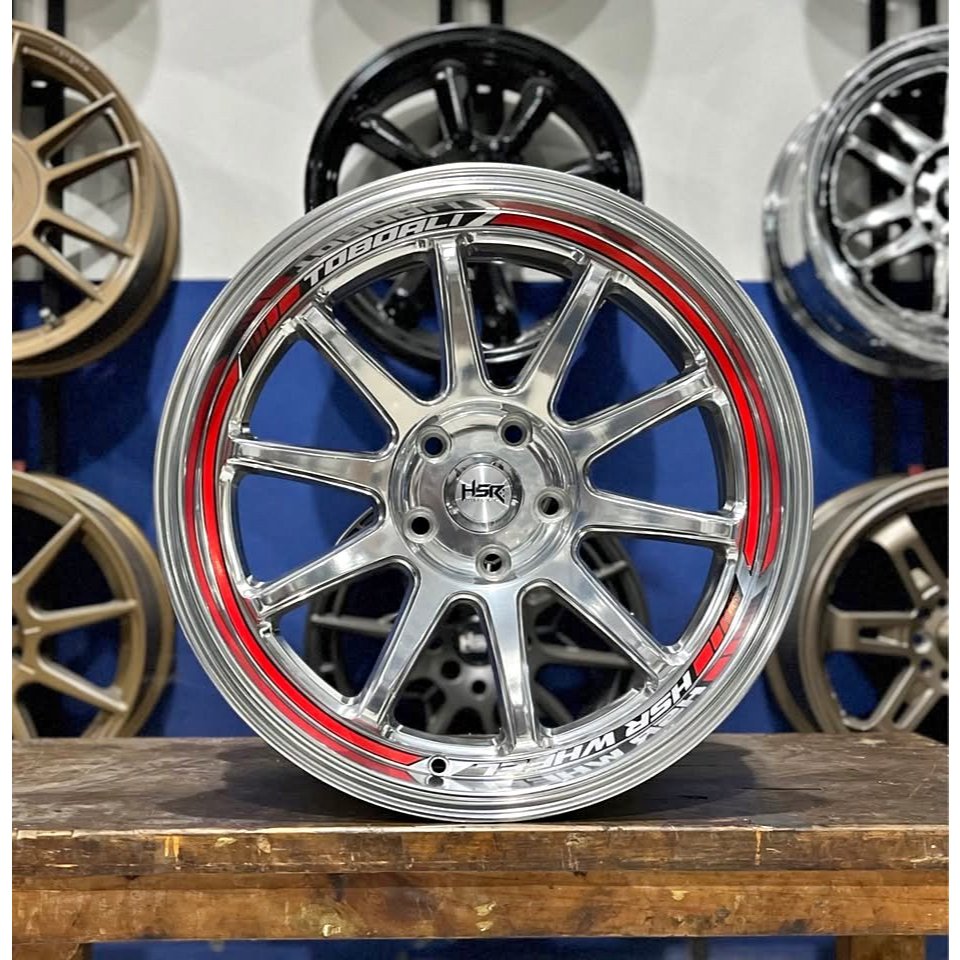 Velg hsr Ring 17 Hsr Toboali R17 lebar 8,5 high polishd untuk innova, reborn, zenix, civic fd, crv