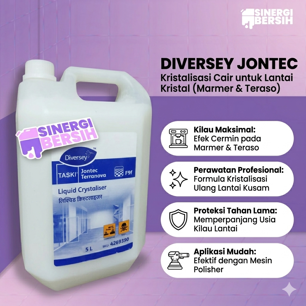 Diversey Jontec Terranova 5L - Cairan Pengkilap & Pembersih Lantai Marmer