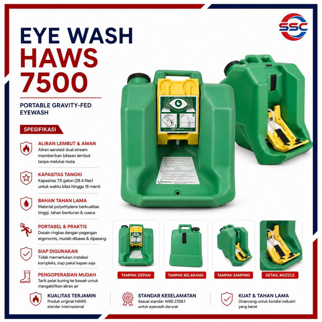[Promo] Eyewash Emergency HAWS 7500 / Eyewash HAWS 16 Gallon Murah Berkualitas