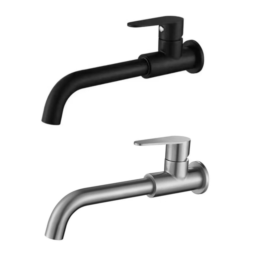 Kran Tembok Panjang / Kran Spout Stainless 304 Doff / Hitam